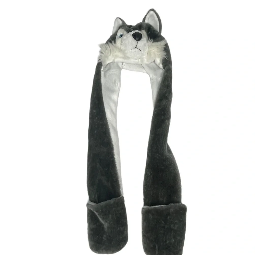 Husky Timber Wolf Plush Hat